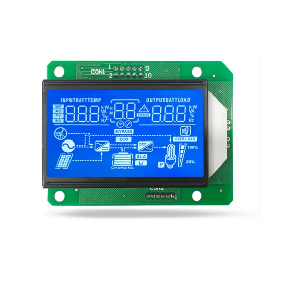 Modulo display LCD a 7 segmenti UPS con inverter di potenza Modulo schermo di alimentazione senza interruzioni UPS Display a segmenti blu Htn